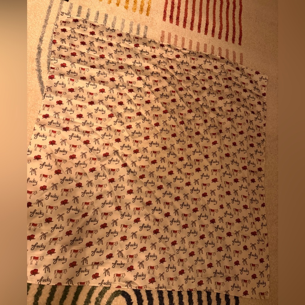 Free people Red and white horse Fabric scarf